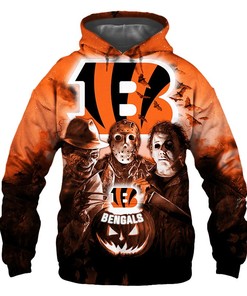 Cincinnati Bengals Hoodie 3D Halloween Horror Night Gift for Fans