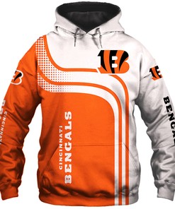 Cincinnati Bengals Hoodie 3D One Way Zip Hoodie