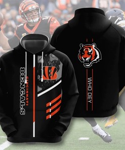 Cincinnati Bengals Hoodie 3D Zip Hoodie 3 Lines Graphic Gift for Fans