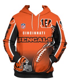 Cincinnati Bengals Hoodie 3D Zip Hoodie Cute Flame Balls Graphic Gifts for Fans