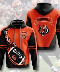 Cincinnati Bengals Hoodie Flame Balls Graphic Gift for Fans