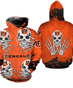 Cincinnati Bengals Hoodie Skull for Halloween Graphic