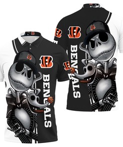 Cincinnati Bengals Jack Skellington And Zero Polo Shirt All Over Print Shirt 3d T-shirt