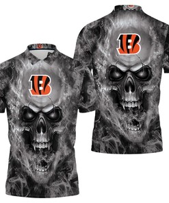 Cincinnati Bengals Nfl Fans Skull Polo Shirt All Over Print Shirt 3d T-shirt