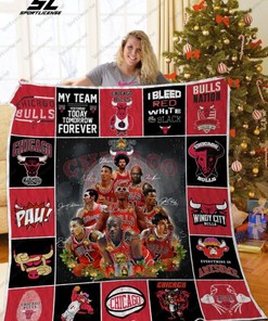 Cincinnati Bulls Bearcats Christmas Tree Quilt Blanket Bedding Set