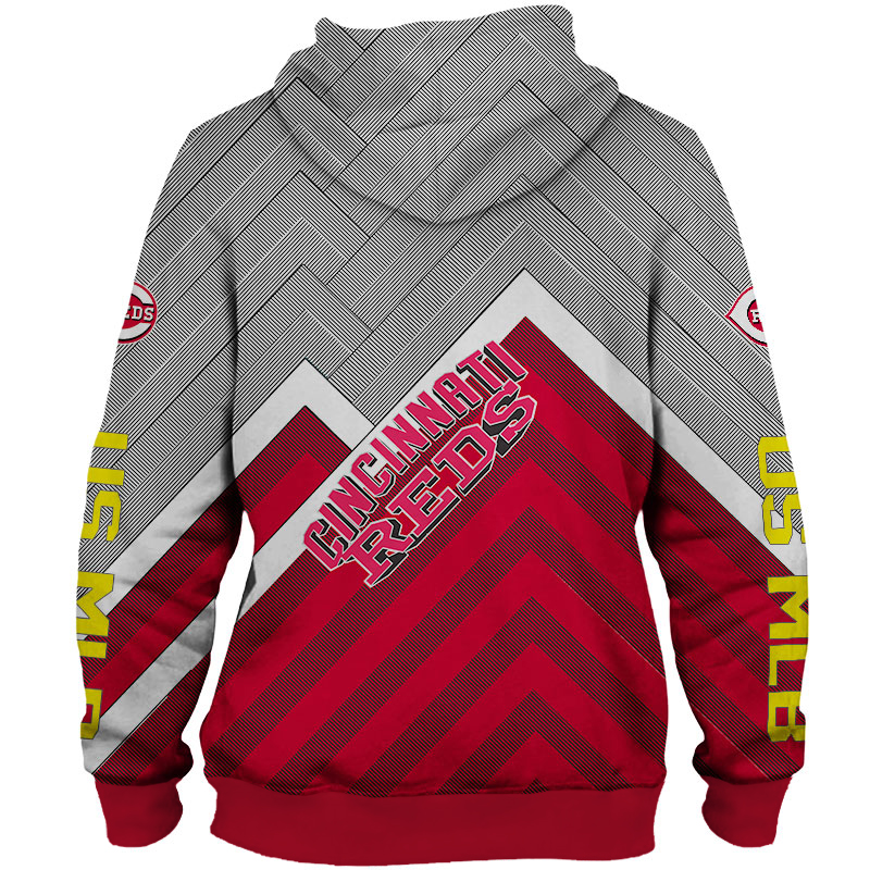 Cincinnati Reds Hoodie 3D Baseball Zip Hoodie for Fan MLB - Image 2