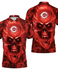 Cincinnati Reds Mlb Fans Skull Polo Shirt All Over Print Shirt 3d T-shirt