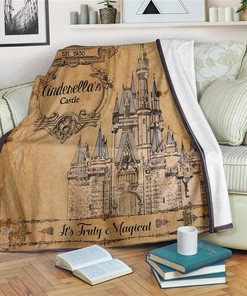 Cinderella's Castle Sherpa Fleece Blanket Gifts for Family, for Couple