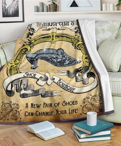 Cinderella's Shoe Boutique Sherpa Fleece Blanket Gifts for Family, for Couple