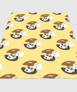 Circle Pattern We Bare Bears Sherpa Fleece Blanket Gifts for Family, for Couple