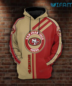 Classic 49ers Hoodie 3D Red Brown San Francisco 49ers Gift