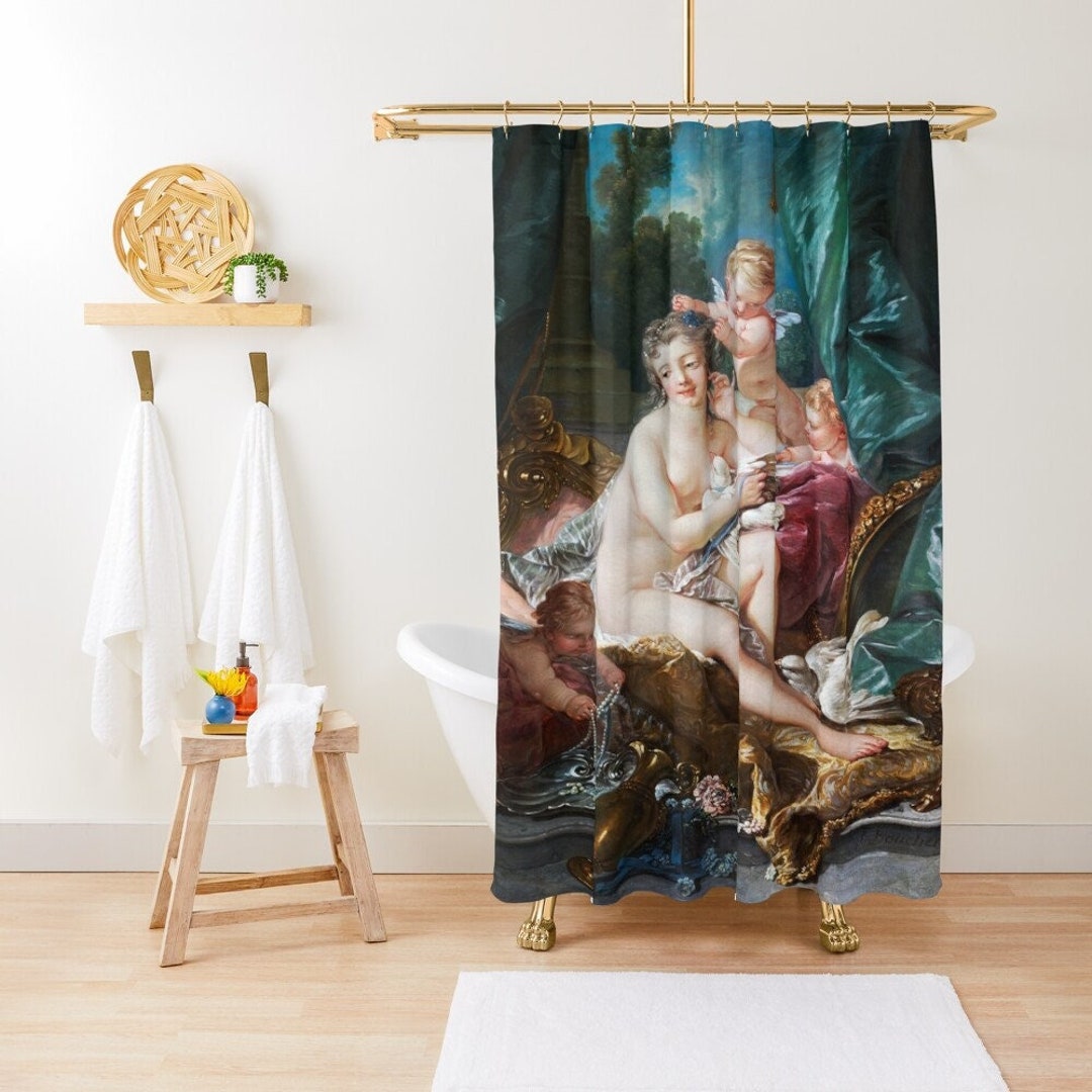 Classic Art Shower Curtain - The Toilette Of Venus By Francois Boucher Eco-Friendly Waterproof Bath Decor