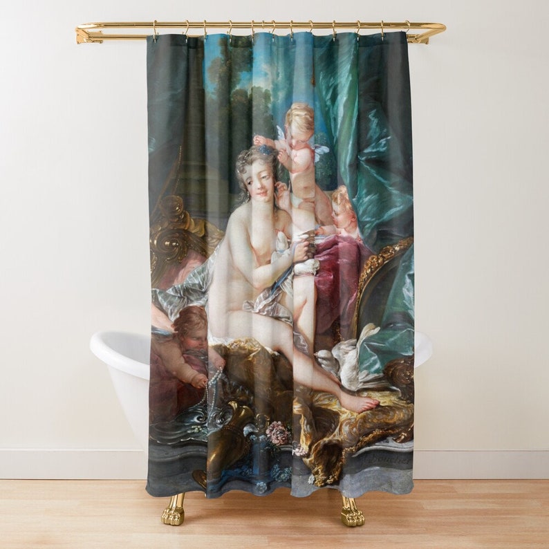 Classic Art Shower Curtain - The Toilette Of Venus By Francois Boucher Eco-Friendly Waterproof Bath Decor - Image 2