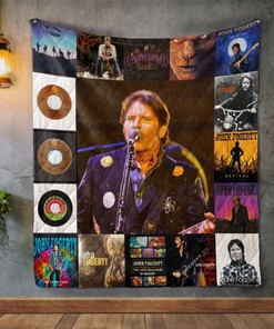 Classic John Fogerty Style Collected Album Covers Quilt Blanket Bedding Set