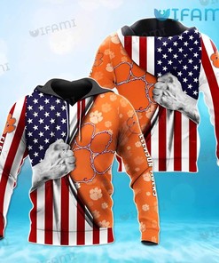 Clemson Hoodie 3D American Flag Clemson Tigers Gift