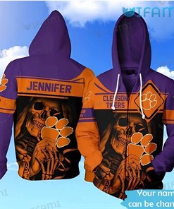 Clemson Hoodie 3D Death Skeleton Clemson Tigers Gift
