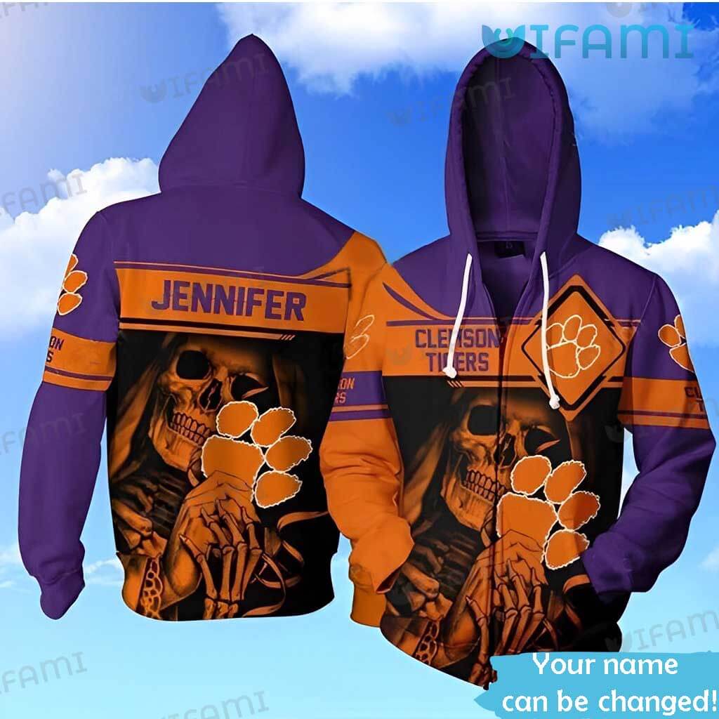 Clemson Hoodie 3D Death Skeleton Clemson Tigers Gift