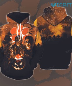 Clemson Hoodie 3D Michael Myers Jason Freddy Krueger Clemson Tigers Gift