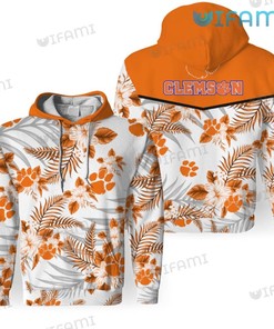 Clemson Hoodie 3D Tropical Patterns Clemson Tigers Gift