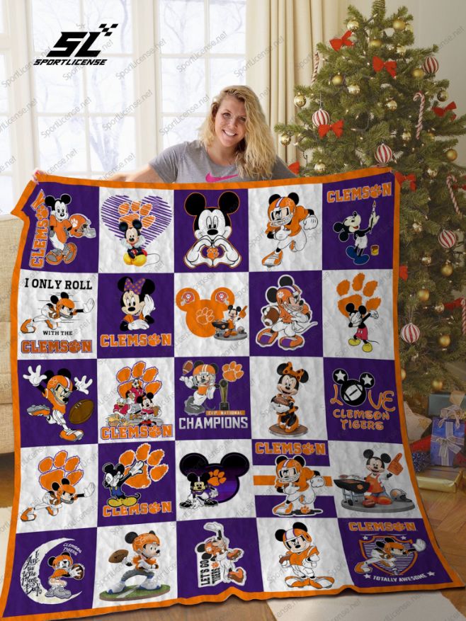 Clemson Tigers Disney Quilt Blanket Bedding Set