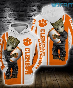 Clemson Tigers Hoodie 3D Baby Groot With Ball Clemson Gift