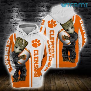 Clemson Tigers Hoodie 3D Baby Groot With Ball Clemson Gift - Image 2