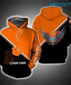 Clemson Tigers Hoodie 3D Fire Eagle Clemson Gift