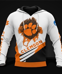 Clemson Tigers Hoodie 3D Zip Hoodie Long Sleeve Gift for Fan