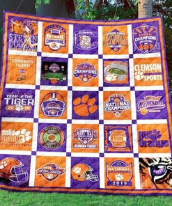 Clemson Tigers Ncaa Quilt Blanket Bedding Set for Home Décor