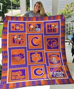 Clemson Tigers Quilt Blanket Bedding Set Gifts For Fans