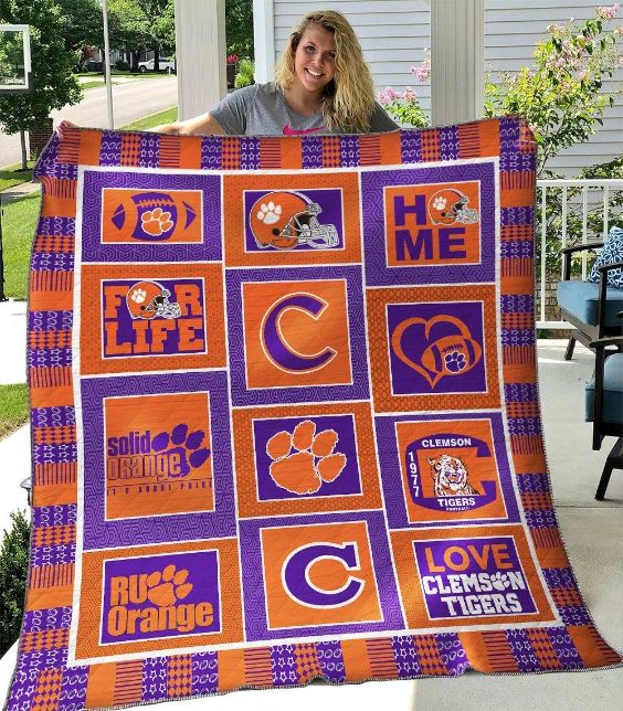 Clemson Tigers Quilt Blanket Bedding Set for Fans
