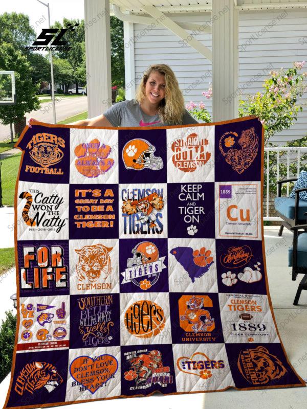 Clemson Tigers Quilt Blanket Bedding Set for NCAA Fans