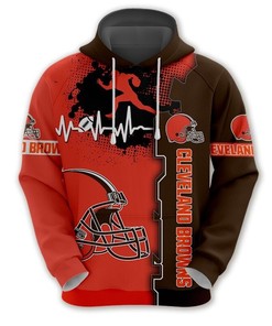 Cleveland Browns 3D All Over Print Zip Hoodie for Nfl Fans