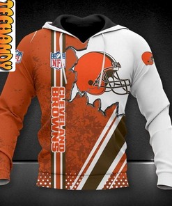 Cleveland Browns 3D Football NFL Hoodie