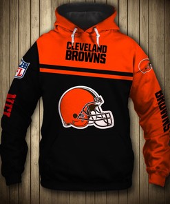 Cleveland Browns 3D Skull Hoodie Pullover Zip Hoodie for Fans