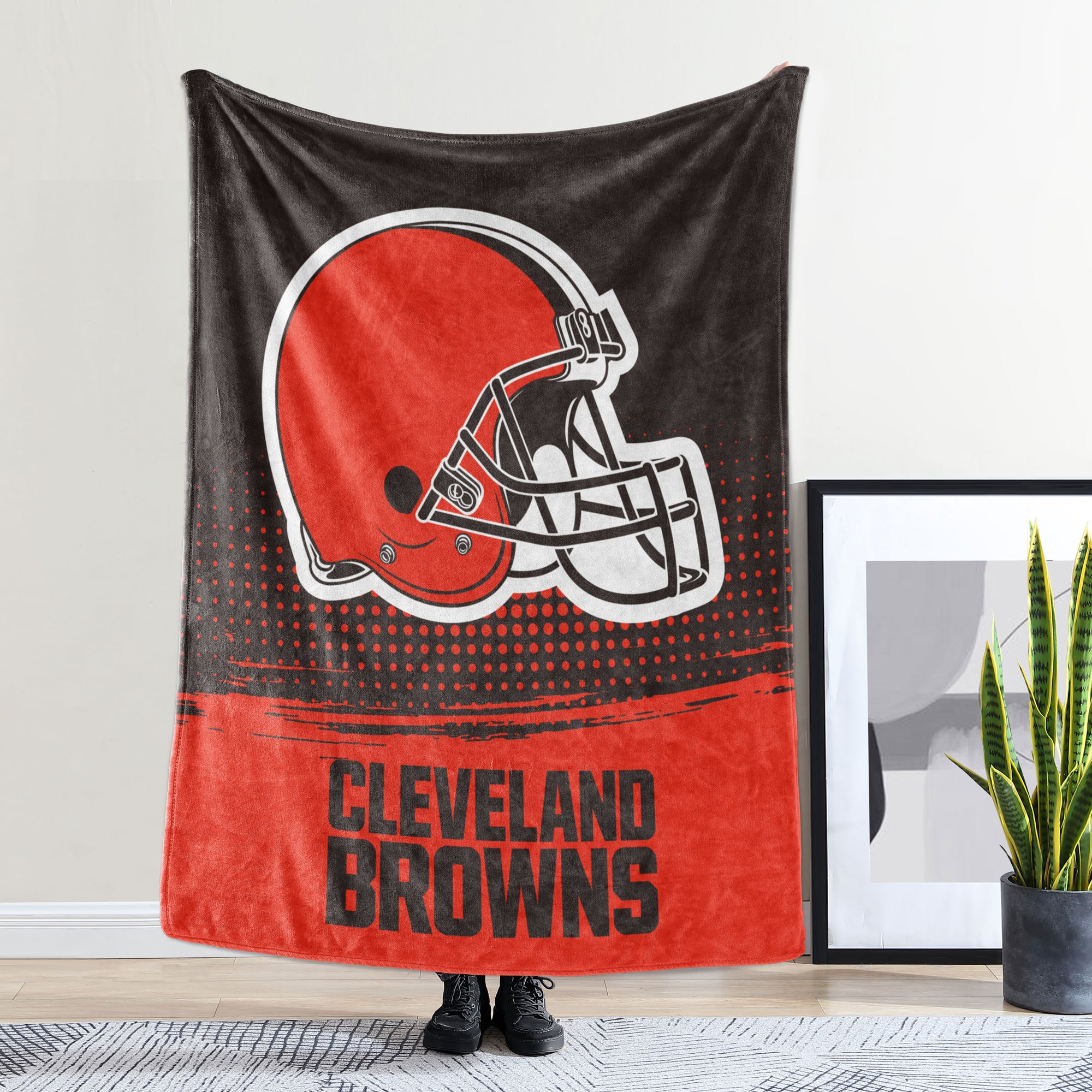 Cleveland Browns Fleece Blanket Sherpa Blanket Quilt Gifts for Fans