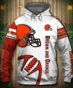 Cleveland Browns Hoodie 3D Graphic Balls Zip Hoodie Pullover