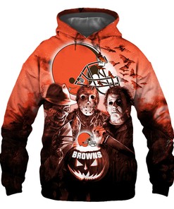 Cleveland Browns Hoodie 3D Halloween Horror Night Gift for Fans