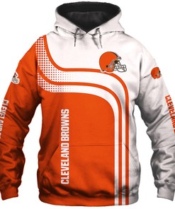 Cleveland Browns Hoodie 3D One Way Zip Hoodie