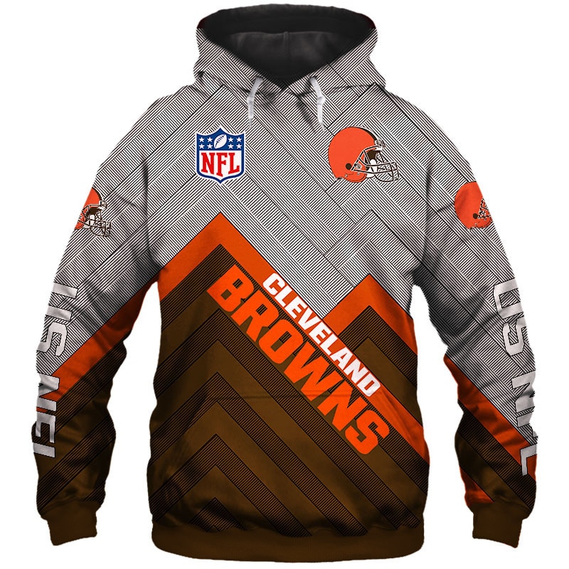 Cleveland Browns Hoodie 3D Zip Hoodie Pullover Size S-5Xl - Image 3