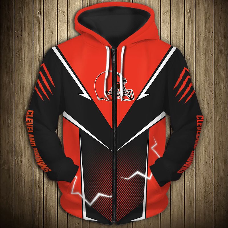 Cleveland Browns Hoodie Lightning Graphic Gifts for Fans - Image 3