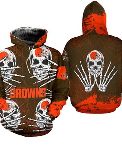 Cleveland Browns Hoodie Skull for Halloween Graphic