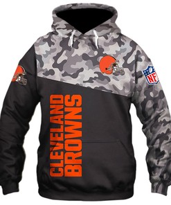 Cleveland Browns Military Hoodie 3D Zip Hoodie 3D Zip Hoodie Long Sleeve New Season