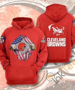 Cleveland Browns Nfl American Ripped Hoodie 3d