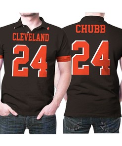 Cleveland Browns Nick Chubb 24 Nfl American Football Team Game Brown Jersey Style Gift For Browns Fans Polo Shirt All Over Print Shirt 3d T-shirt