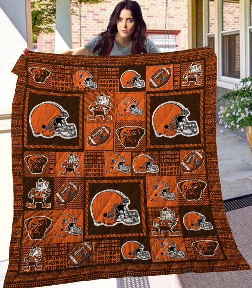 Cleveland Browns Quilt Blanket Bedding Set for Home Décor