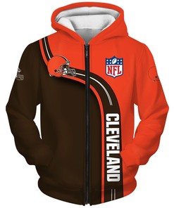 Cleveland Browns Zip Hoodie 3D Cute Zip Hoodie Pullover Gift for Fans