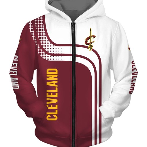 Cleveland Cavaliers Hoodie 3D Zip Hoodie for Fans