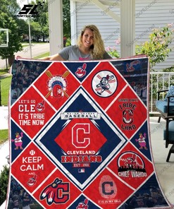 Cleveland Indians Baseball Team MLB Quilt Blanket Bedding Set