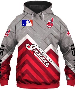 Cleveland Indians Hoodie 3D Baseball Zip Hoodie for Fan MLB